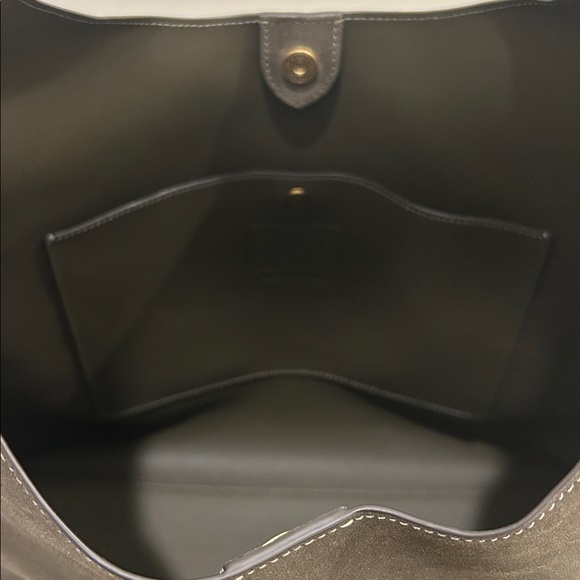 Coach (NWT) Brooklyn Shoulder Bag 39 in Brass/Olive Suede - Picture 4 of 17